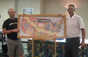 Jonathan and Lon with the map - subsequently given to Tom Zaharis